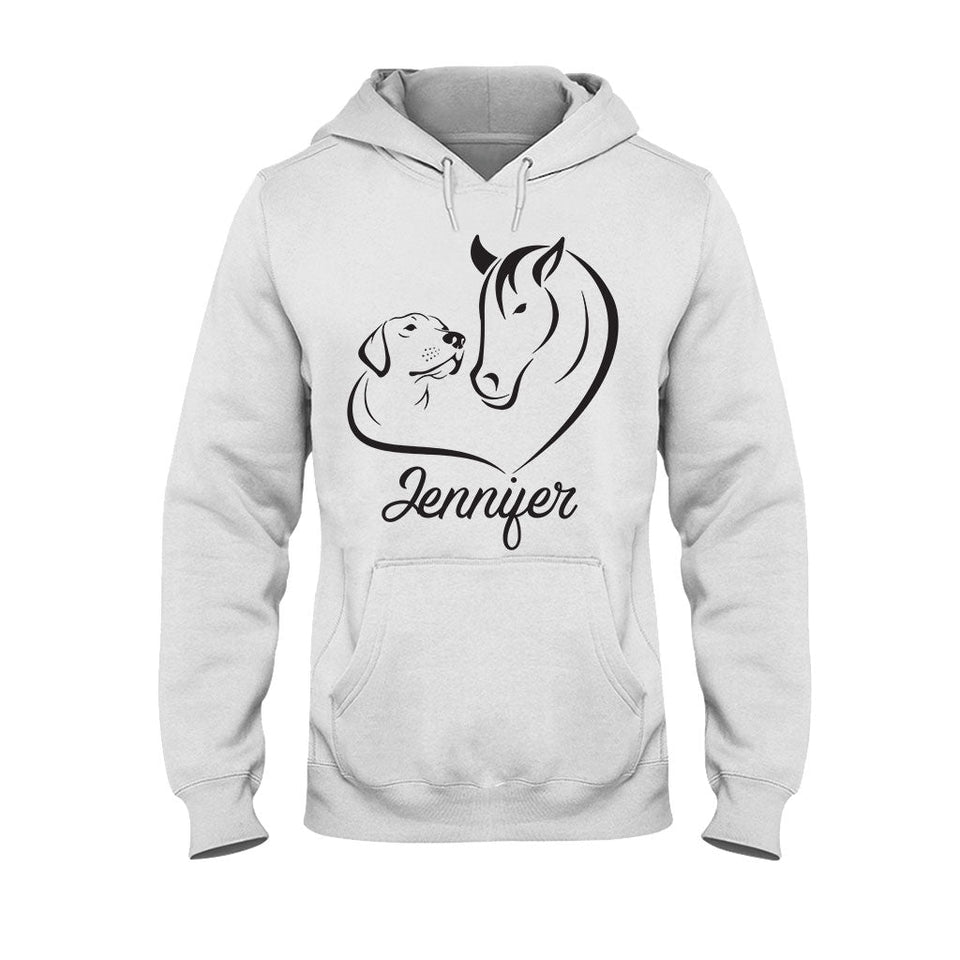 Horse And Dog - Personalized Horse T-shirt And Hoodie