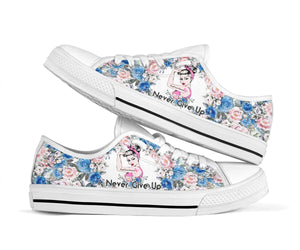 Never Give Up Breast Cancer Awareness Low Top Shoes 0622
