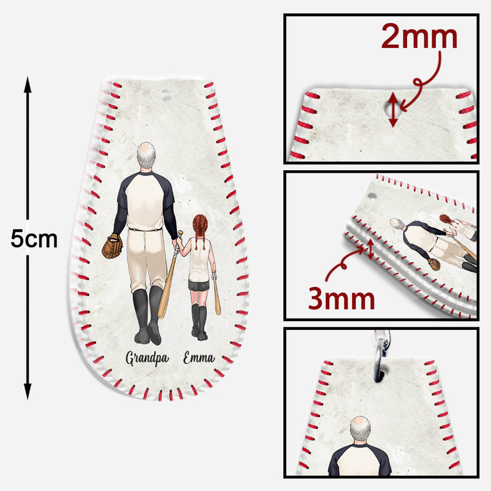 #1 Baseball Dad - Baseball gift for dad, grandpa - Personalized Keychain