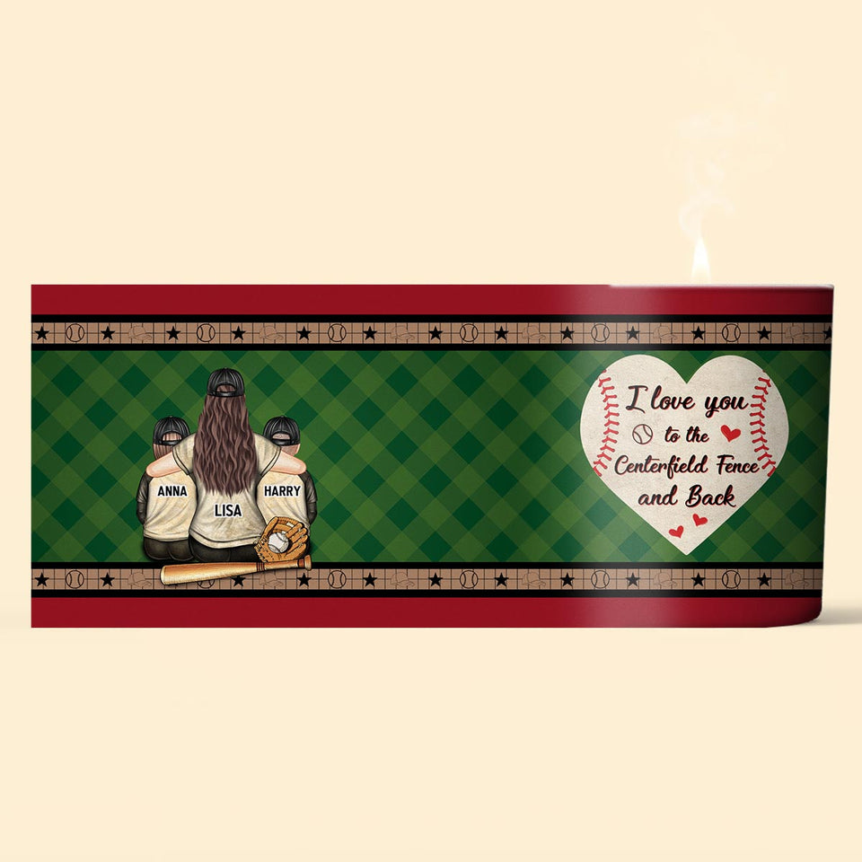 My Heart Is On That Field - Personalized Baseball Candle With Wooden Lid