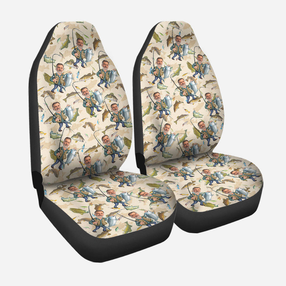 Photo Inserted Funny Fishing - Personalized Fishing Seat Covers