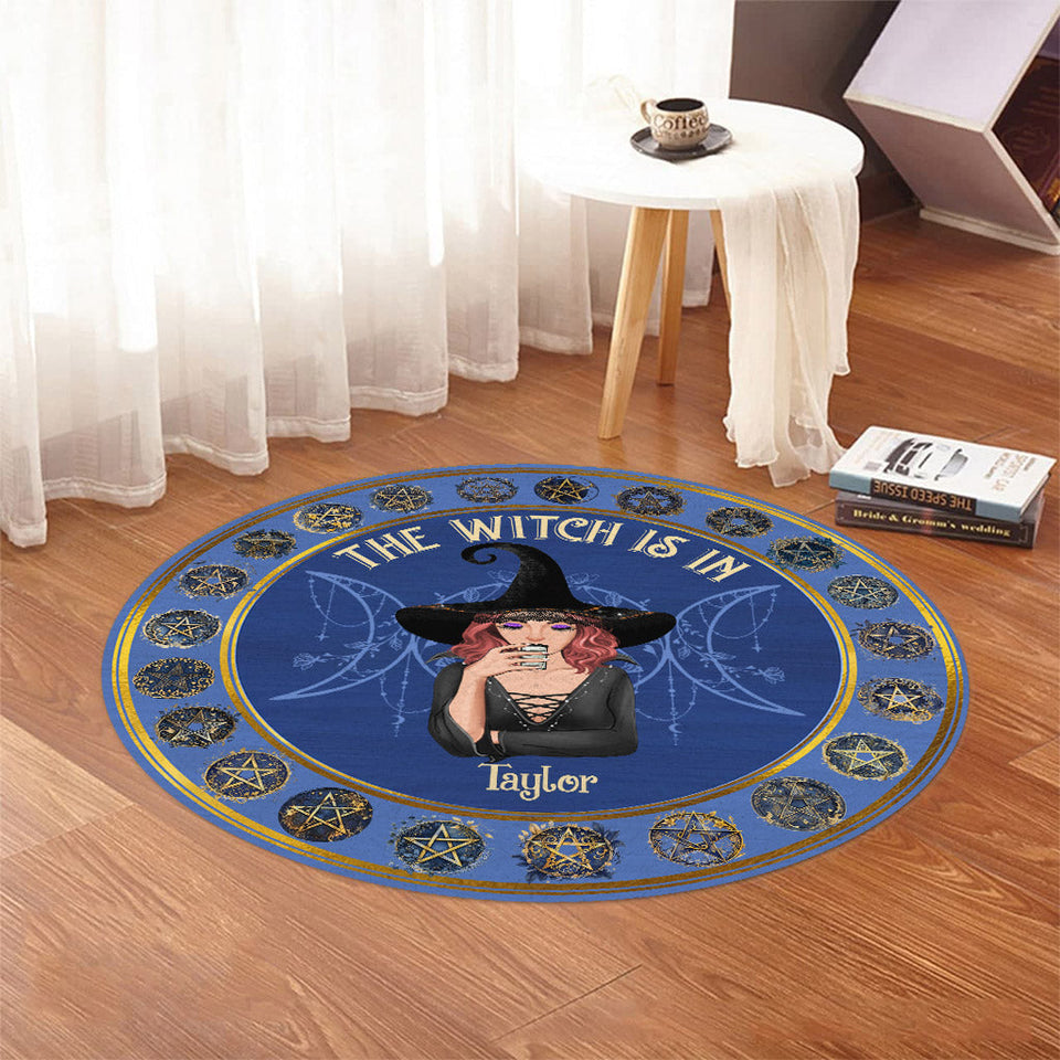 The Witch Is In - Personalized Witch Round Rug