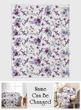 Custom Name Purple Flowers - Personalized Daughter Blanket