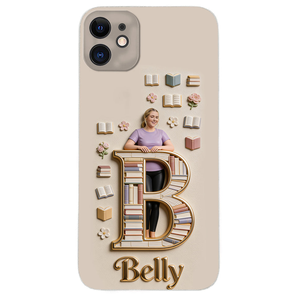 Book Lovers Gift - Personalized Book 3D Embossed Leather Phone Case