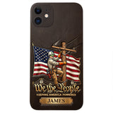 We The People - Personalized Lineman 3D Embossed Leather Phone Case