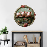 Floral Farm Animals - Personalized Farmer Cut Metal Sign