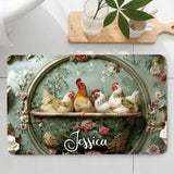 Floral Farm Animals - Personalized Farmer Bathroom Curtain & Mats Set