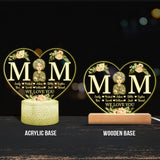 Mom - Personalized Mother's Day Mother Shaped Plaque Light Base