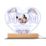 Mom - Personalized Mother's Day Mother Shaped Plaque Light Base