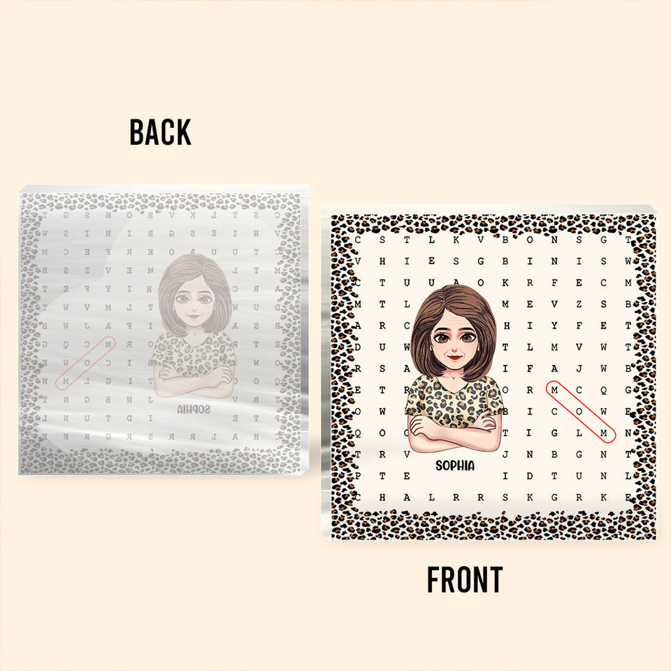 Mom Scrabble Puzzle - Personalized Mother's Day Mother Custom Shaped Acrylic Plaque
