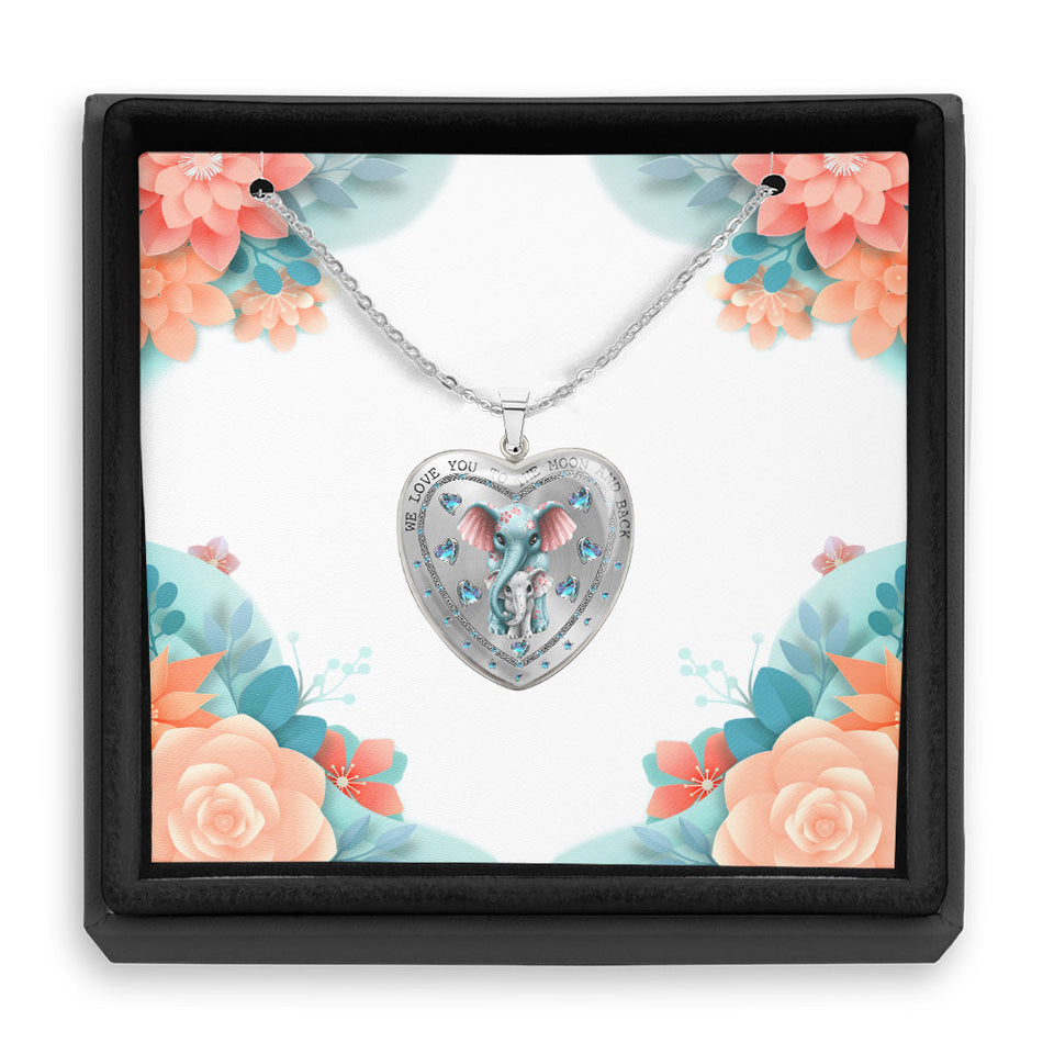 To The Moon And Back - Gift for grandma, mom, aunt - Personalized Heart Pendant Necklace