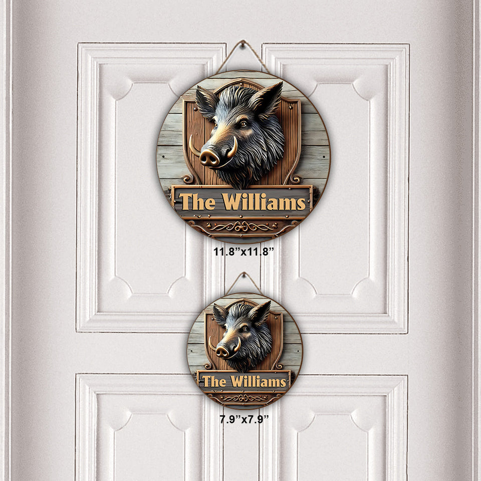 Love Hunting - Personalized Hunting Round Wood Sign