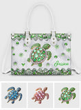 Love Turtles - Personalized Turtle Leather Handbag