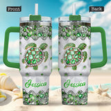 Love Turtles - Personalized Turtle Tumbler With Handle