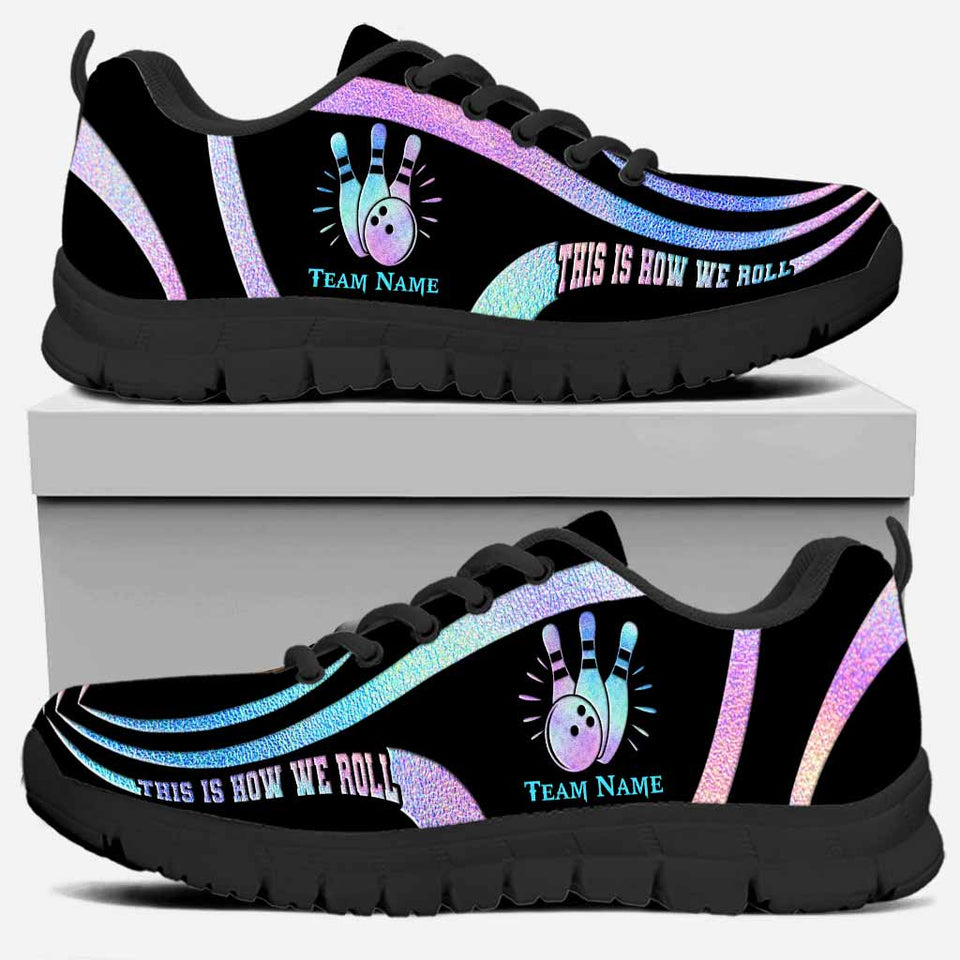 This Is How We Roll Colorful Bowling - Personalized Bowling Sneakers