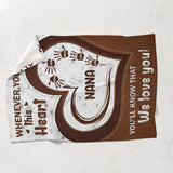 Whenever You Touch This Heart - Personalized Mother's Day Grandma Blanket