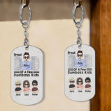 Proud Dad Of A Few - Personalized Father's Day Father Stainless Steel Keychain