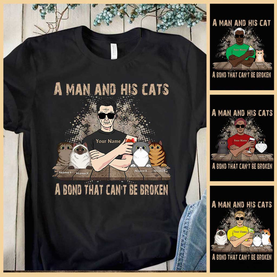 A Man And His Cats - Personalized Father's Day Cat T-shirt and Hoodie