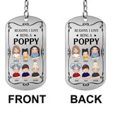 Resons I Love Being A Poppy - Gift for grandpa, grandma, mom, dad, uncle, aunt, brother, sister - Personalized Stainless Steel Keychain