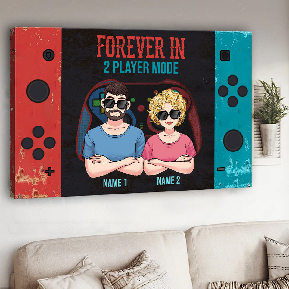 Forever In 2 Player Mode - Personalized Video Game Canvas And Poster