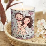 Blow So I Can - Personalized Couple Candle With Wooden Lid