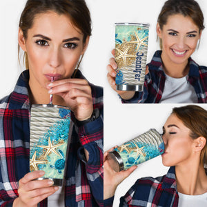 Beach Please - Personalized Turtle Tumbler