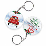God Blessed The Broken Road - Personalized Couple Keychain (Printed On Both Sides)