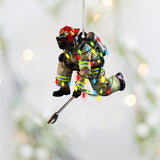 Firefighter Forever - Christmas Firefighter Ornament (Printed On Both Sides)