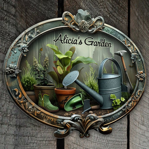 Green Garden - Personalized Gardening Cut Metal Sign