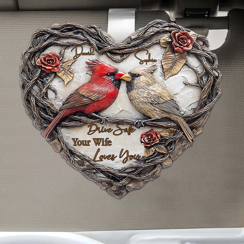 Drive safe - Personalized Couple Shaped Car Visor Clip