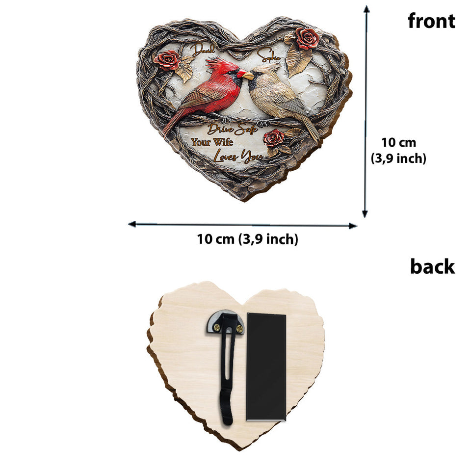 Drive safe - Personalized Couple Shaped Car Visor Clip
