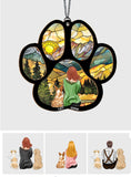 A Girl And Her Dog A Bond That Can't Be Broken - Personalized Dog 2 Layered Window Hanging Suncatcher