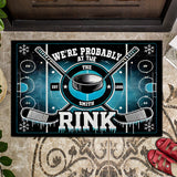 Probably At The Rink - Personalized Hockey Doormat