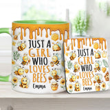 Just A Girl Who Loves Bees - Personalized Bee Accent Mug
