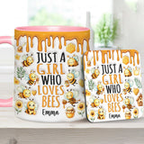 Just A Girl Who Loves Bees - Personalized Bee Accent Mug