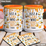 Just A Girl Who Loves Bees - Personalized Bee Accent Mug