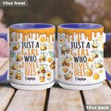 Just A Girl Who Loves Bees - Personalized Bee Accent Mug