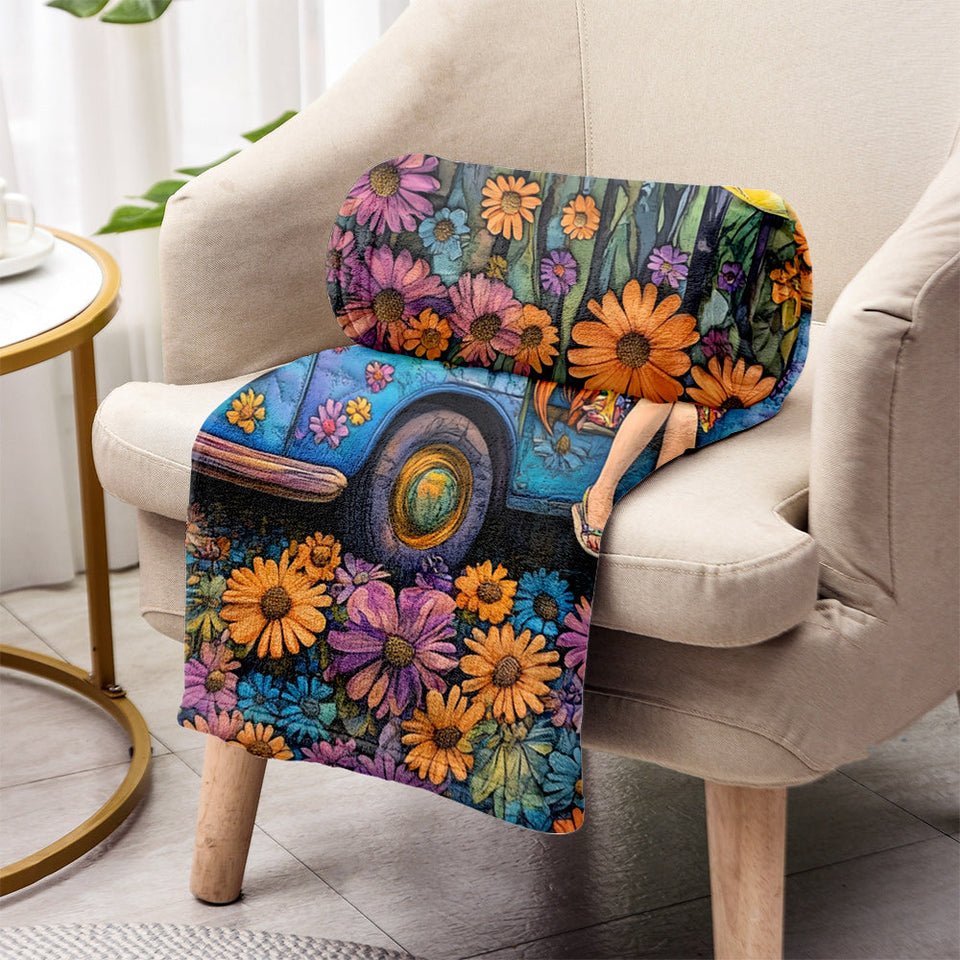 Awesome Caravan - Personalized Hippie Blanket