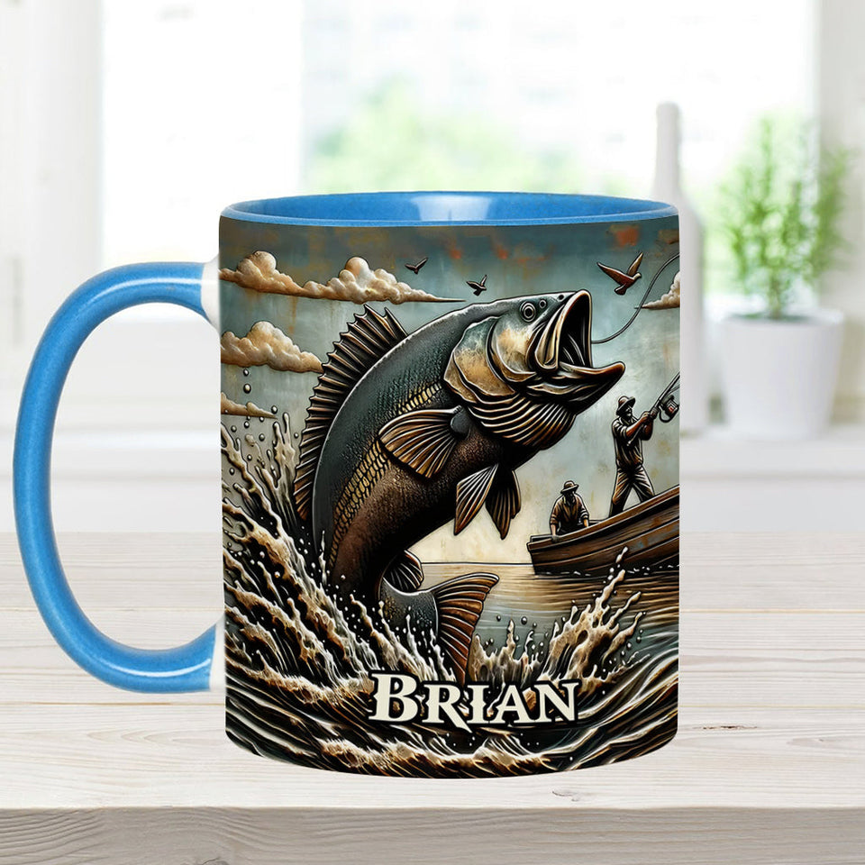 Love Fishing - Personalized Fishing Accent Mug