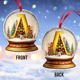 Family Snow Globle Alphabet - Personalized Family Ornament