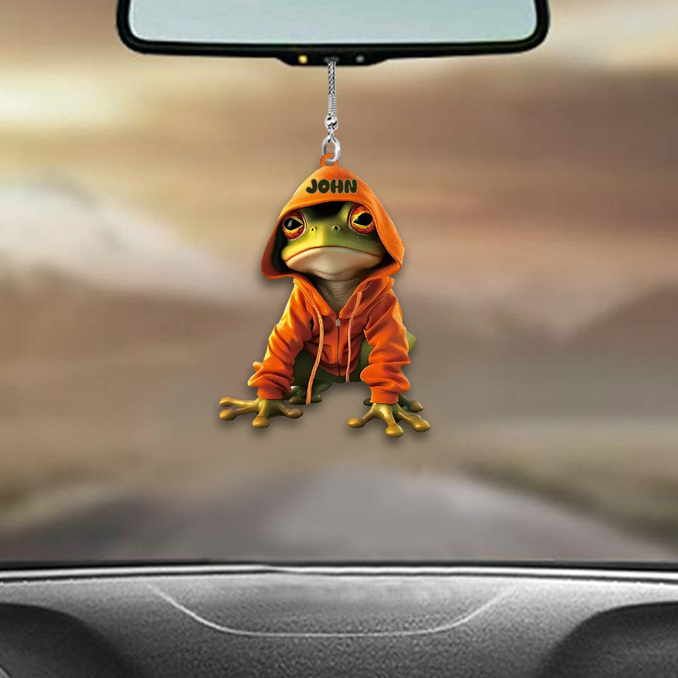Love Frogs - Personalized Frog Car Ornament