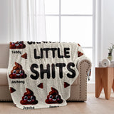 Grandma Nana Mama Little Shits - Personalized Grandma Blanket