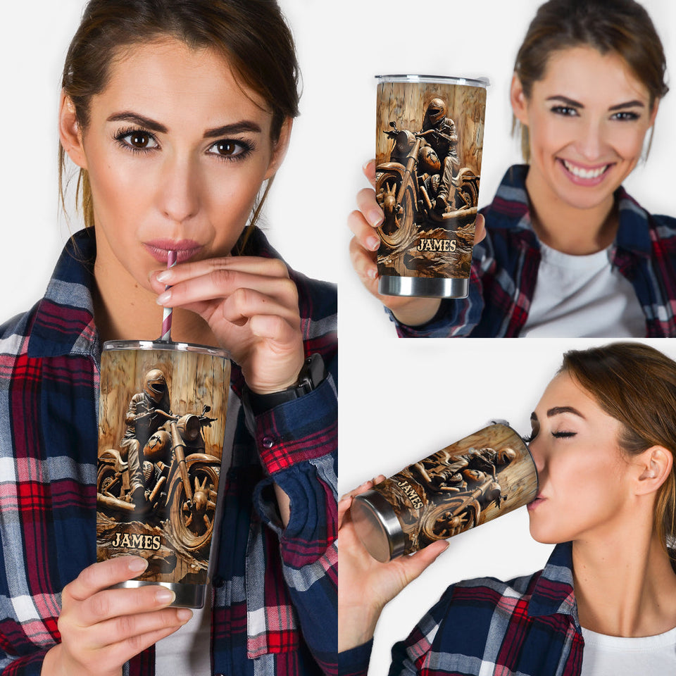 Never Underestimate An Old Man With A Motorcycle - Personalized Biker Tumbler
