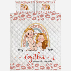 Together Is Our Favorite To Be - Personalized Couple Quilt Set