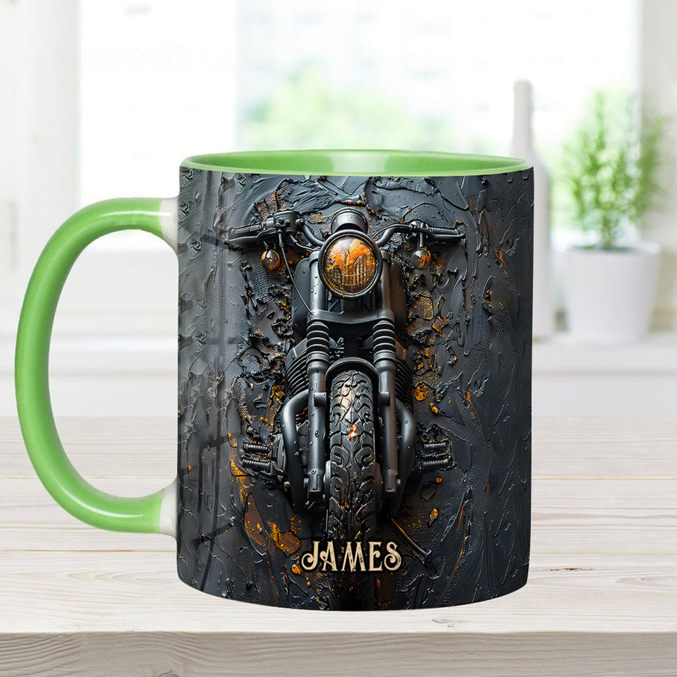 Never Underestimate An Old Man With A Motorcycle - Personalized Biker Accent Mug