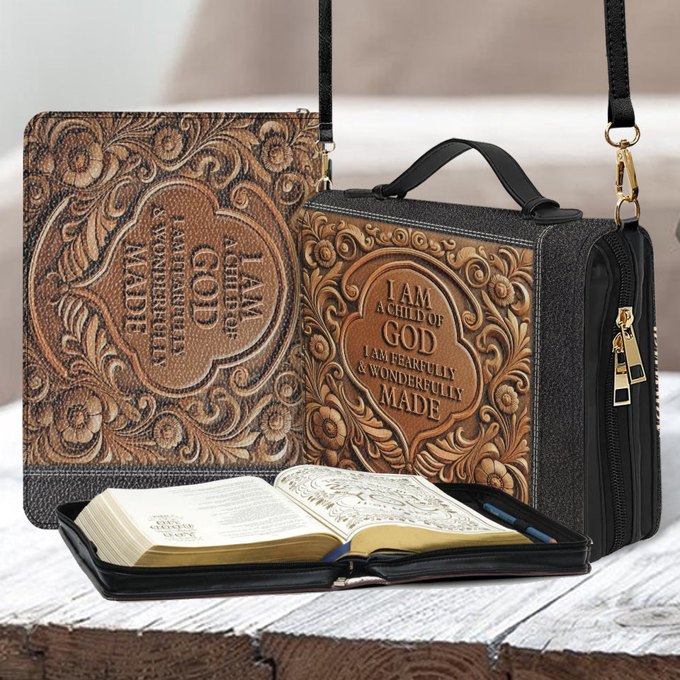I'm A Child Of God - Personalized Christian Leather Bible Cover Bag