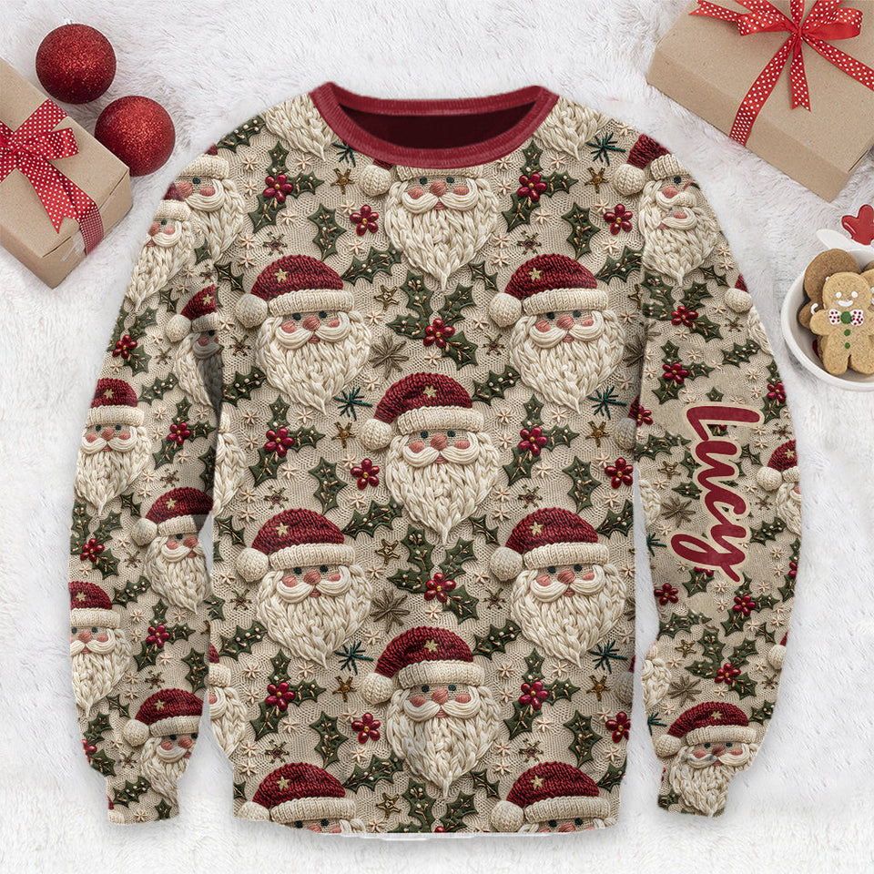 Cute Santa Christmas - Personalized Christmas Ugly Sweater