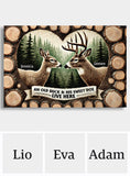 An Old Buck & His Sweet Doe Live Here - Personalized Hunting Doormat
