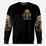 I'm Never Alone - Personalized Skull All Over Shirt