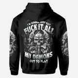 One Day I'm Gonna Just Say - Personalized Skull All Over Shirt